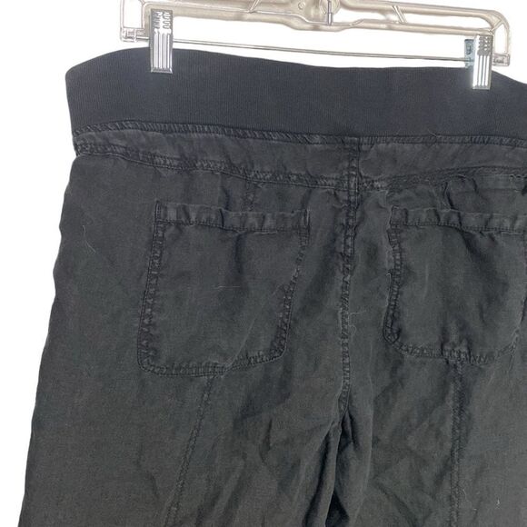 ATHLETA Black Linen Reverie Drawstring Waist Pull-On Pants - Picture 4 of 11